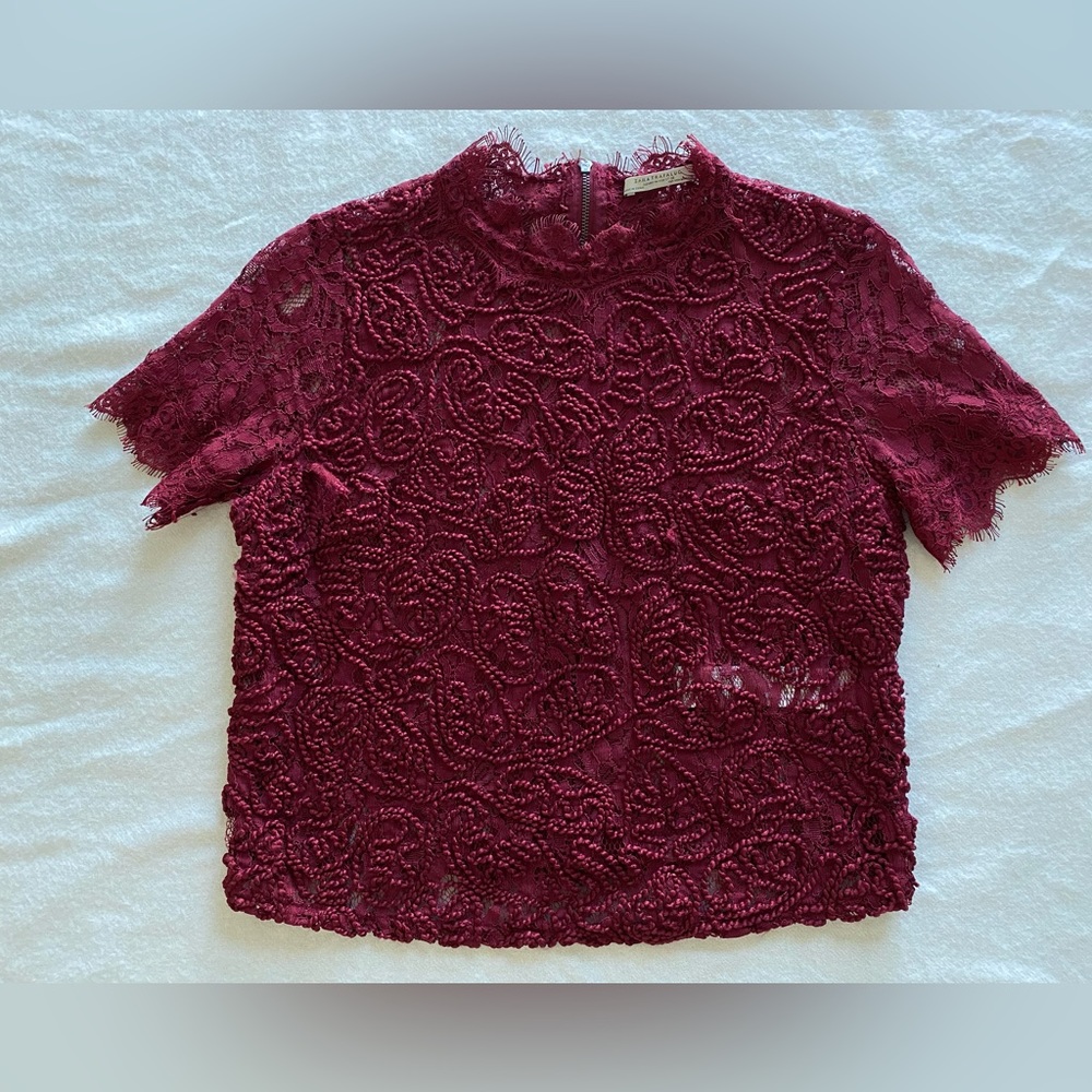 Zara Red Lace Top